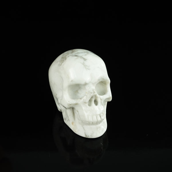 2.2" Howlite Crystal Skull Carving - Unique Piece #HL07 - alternate view