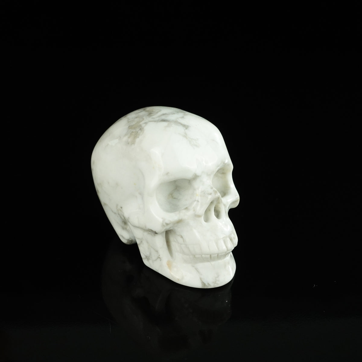 2.2" Howlite Crystal Skull Carving - Unique Piece #HL07