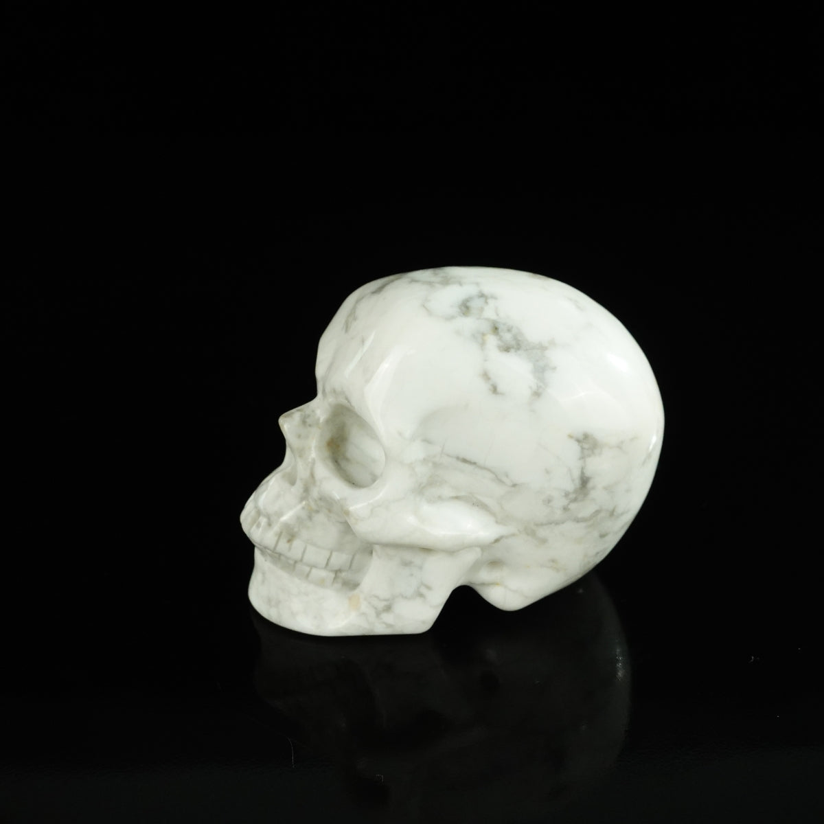 2.2" Howlite Crystal Skull Carving - Unique Piece #HL07
