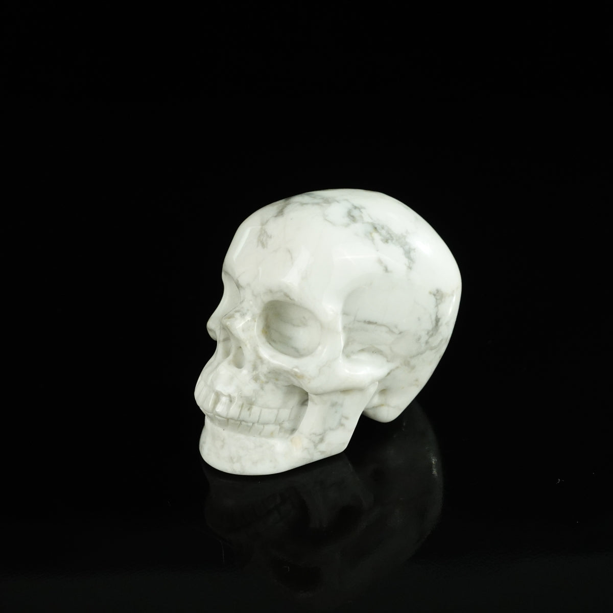 2.2" Howlite Crystal Skull Carving - Unique Piece #HL07