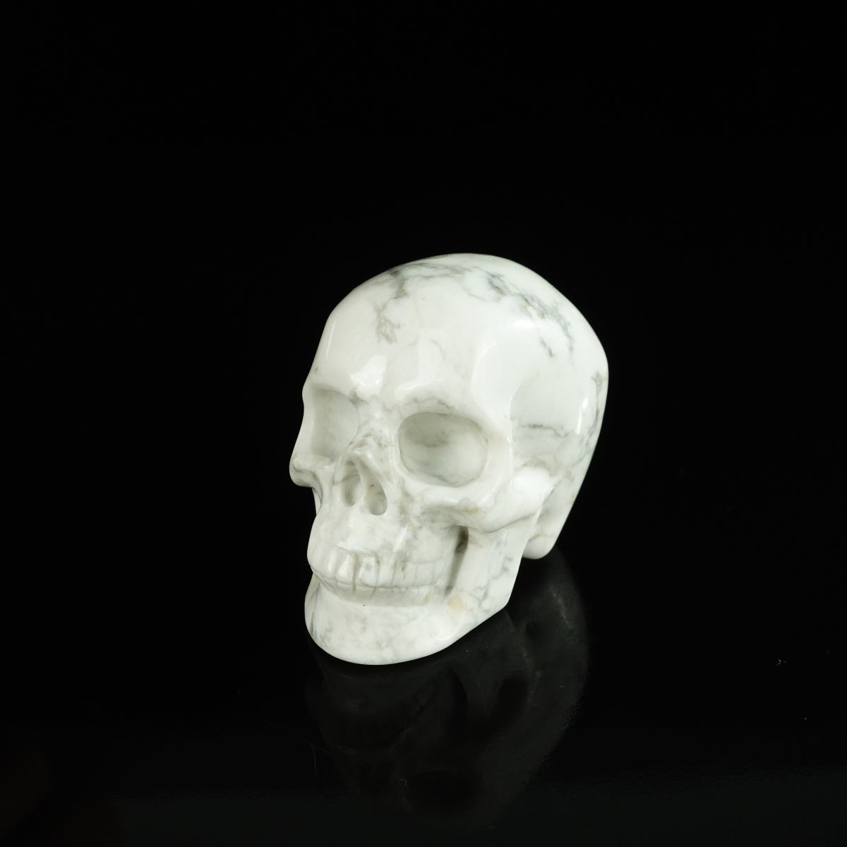2.2" Howlite Crystal Skull Carving - Unique Piece #HL07