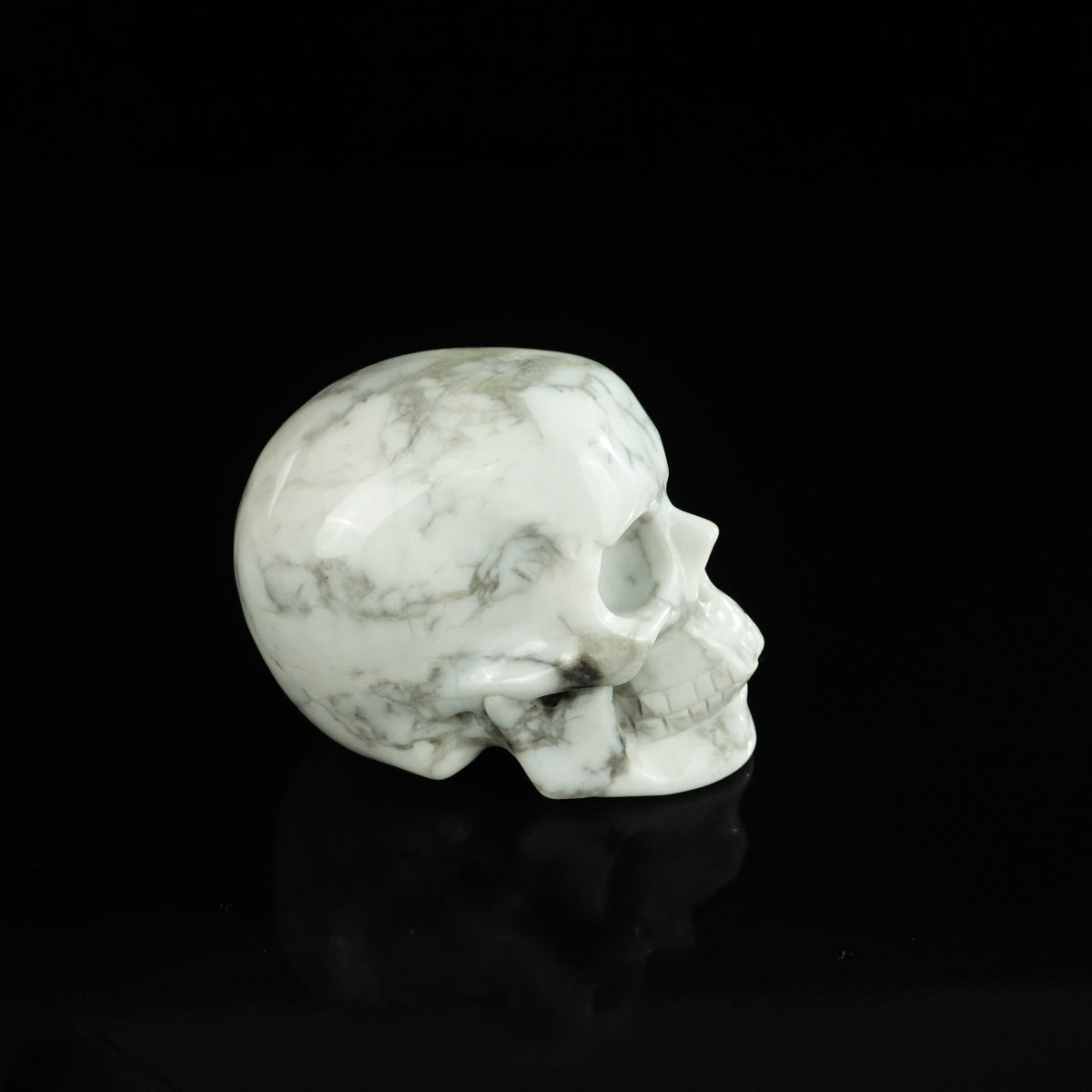 2.2" Howlite Crystal Skull Carving - Unique Piece #HL08