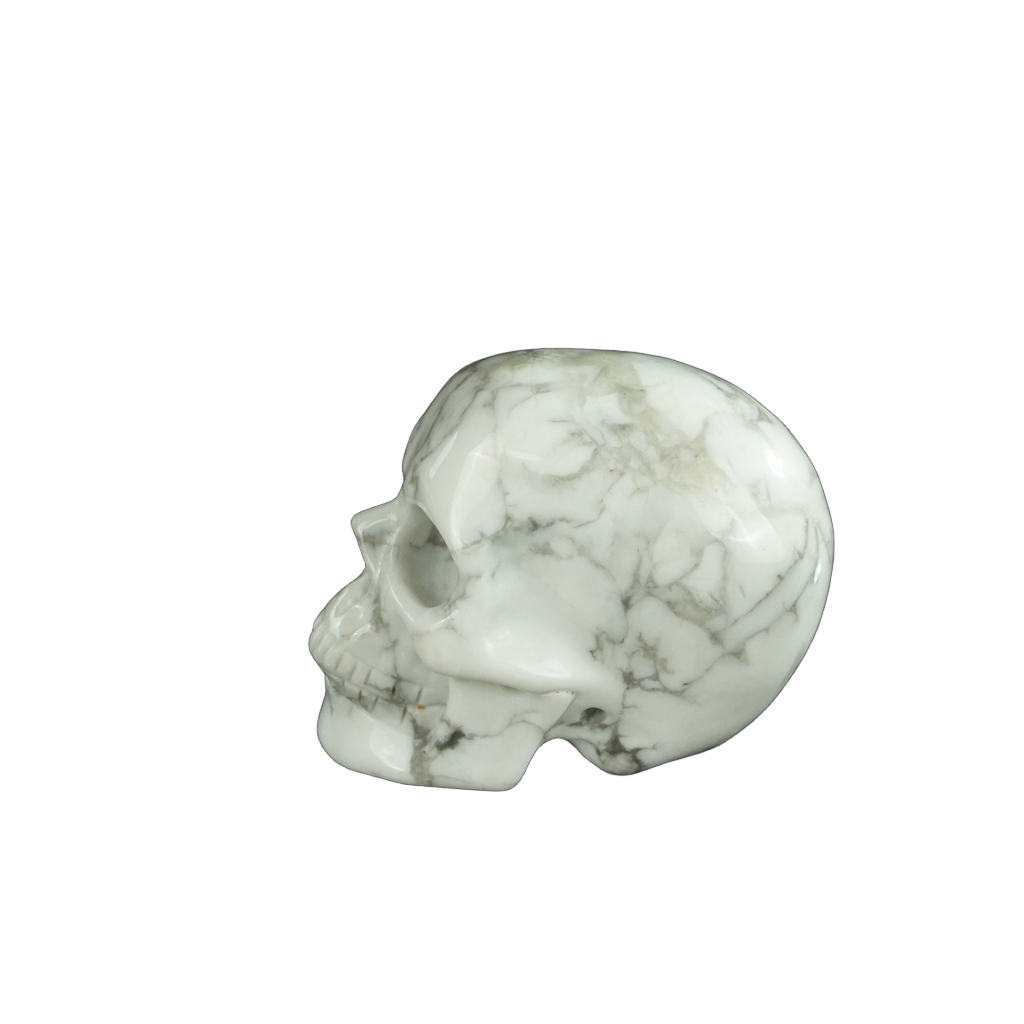 2.2" Howlite Crystal Skull Carving - Unique Piece #HL08