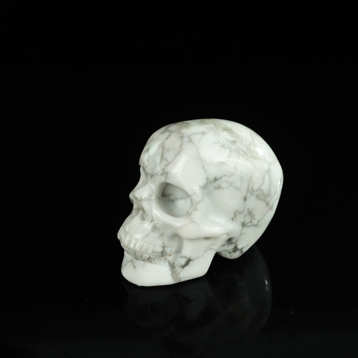 2.2" Howlite Crystal Skull Carving - Unique Piece #HL08