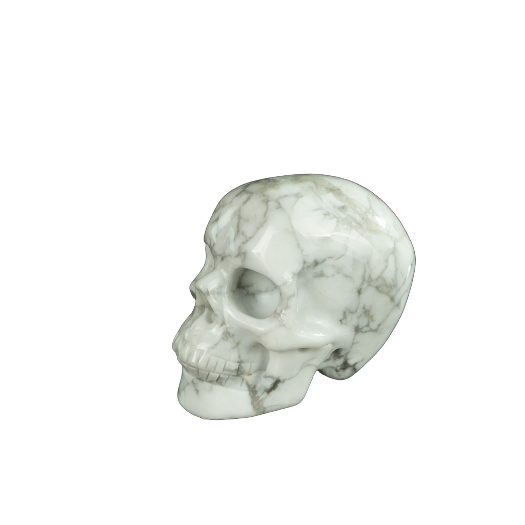 2.2" Howlite Crystal Skull Carving - Unique Piece #HL08