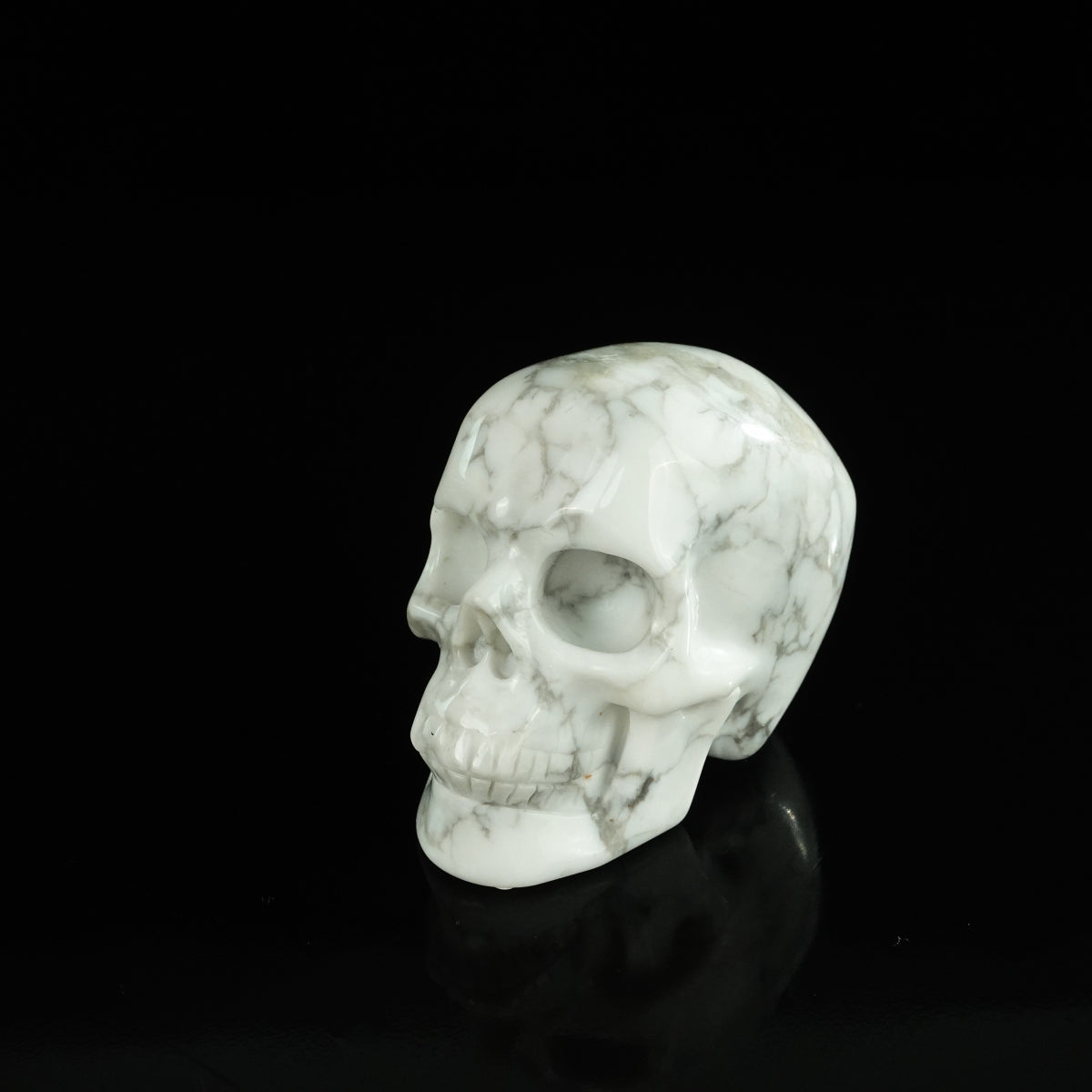 2.2" Howlite Crystal Skull Carving - Unique Piece #HL08