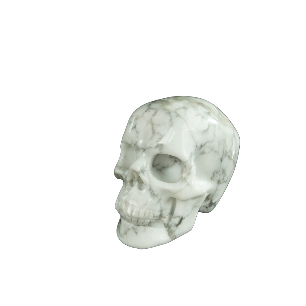 2.2" Howlite Crystal Skull Carving - Unique Piece #HL08