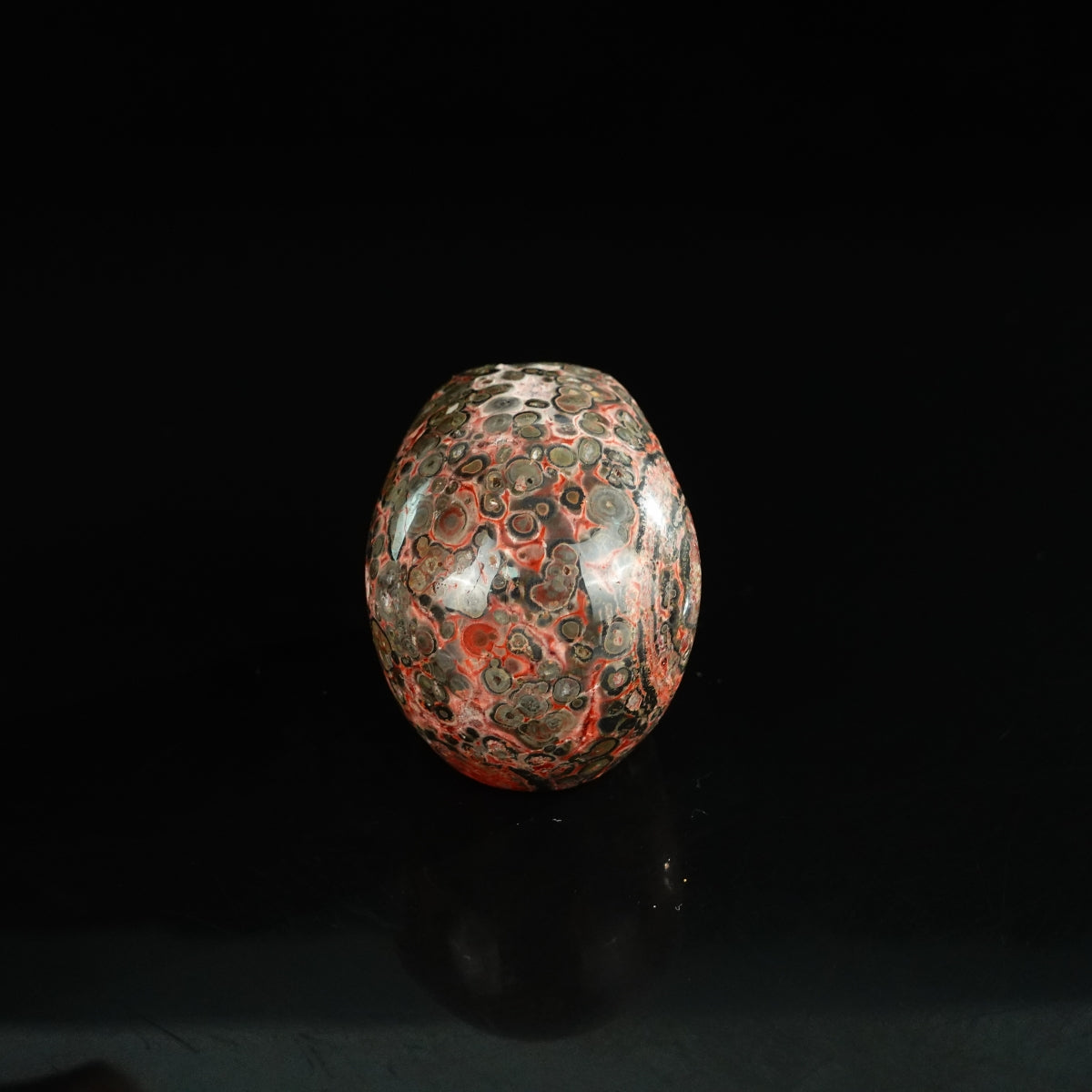 2.2" Red Leopard skin stone Crystal Skull Carving - Unique Piece #LS01