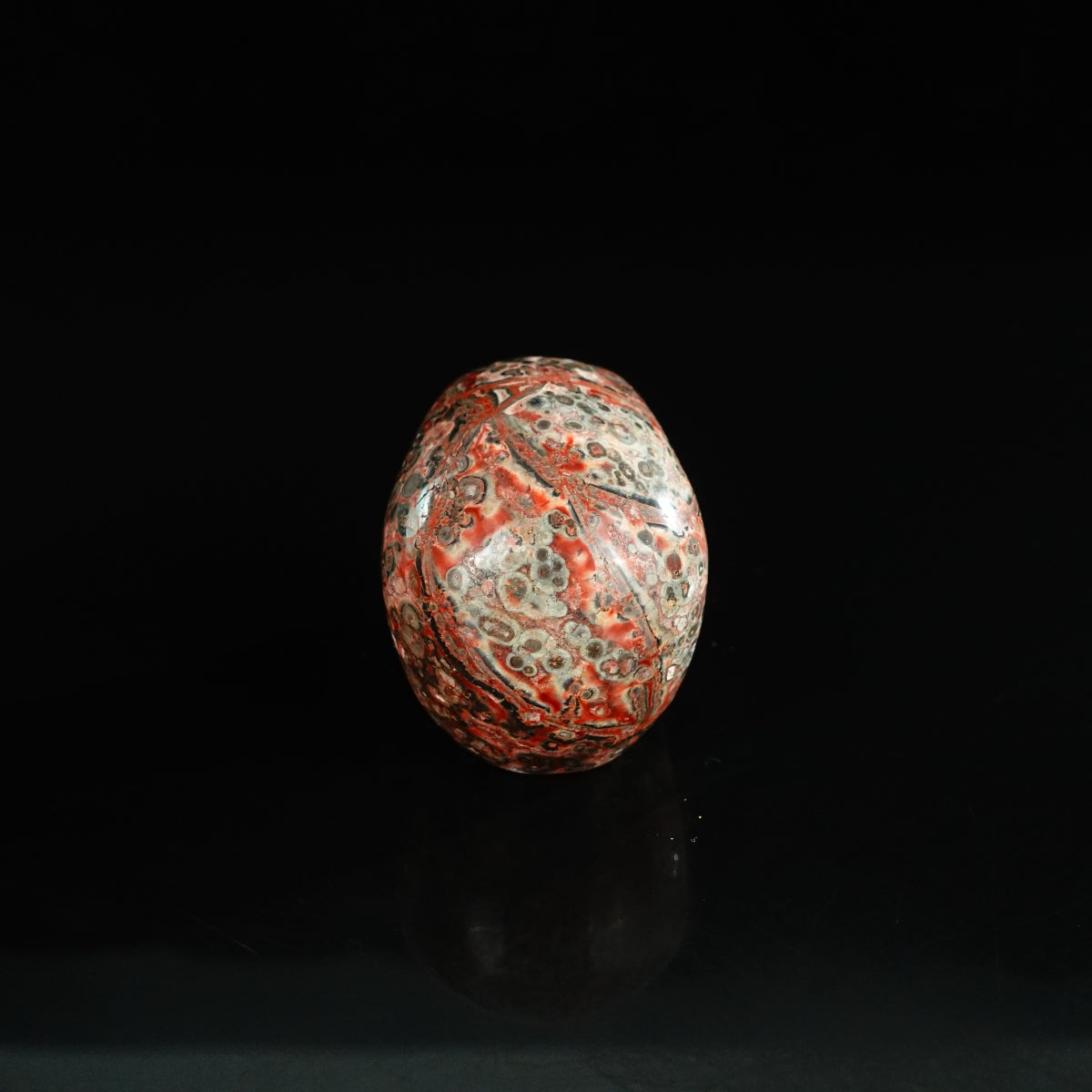 2.2" Red Leopard skin stone Crystal Skull Carving - Unique Piece #LS02