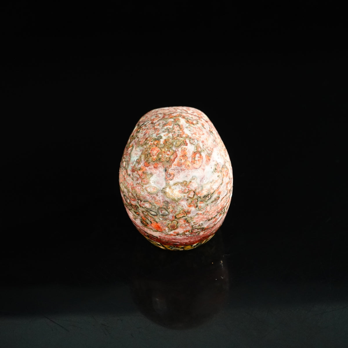 2.2" Red Leopard skin stone Crystal Skull Carving - Unique Piece #LS03