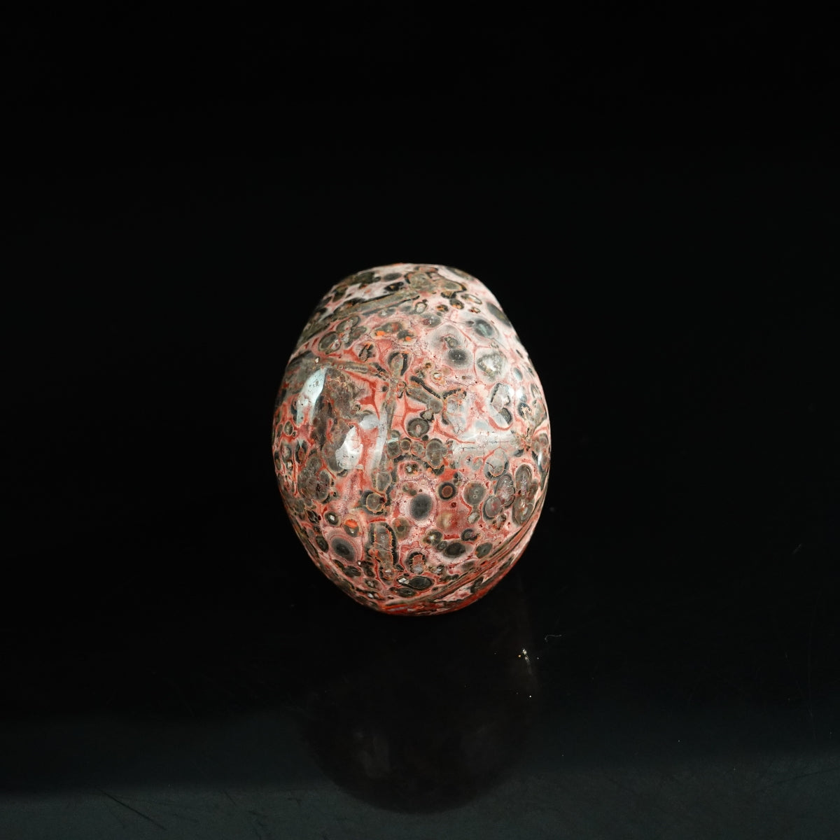 2.2" Red Leopard skin stone Crystal Skull Carving - Unique Piece #LS04