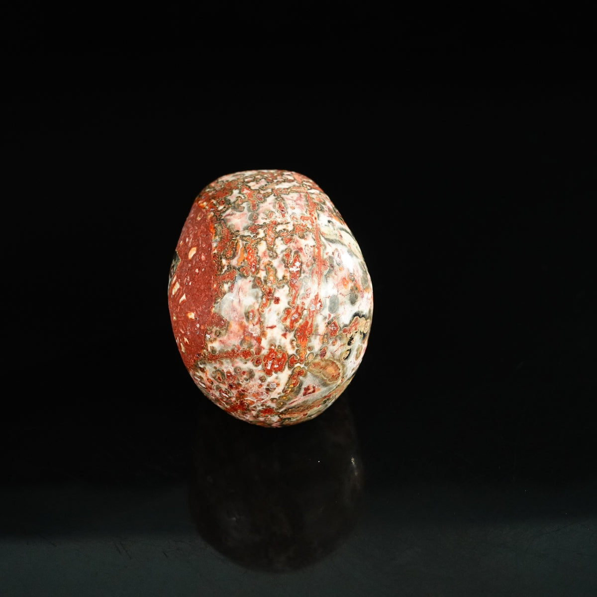 2.2" Red Leopard skin stone Crystal Skull Carving - Unique Piece #LS06