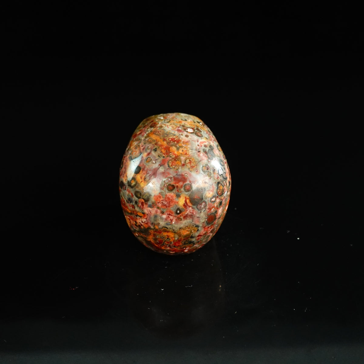 2.2" Red Leopard skin stone Crystal Skull Carving - Unique Piece #LS07