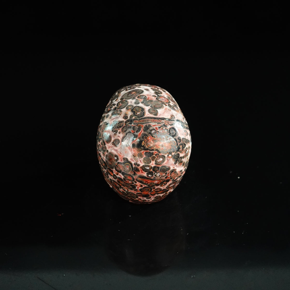 2.2" Red Leopard skin stone Crystal Skull Carving - Unique Piece #LS08