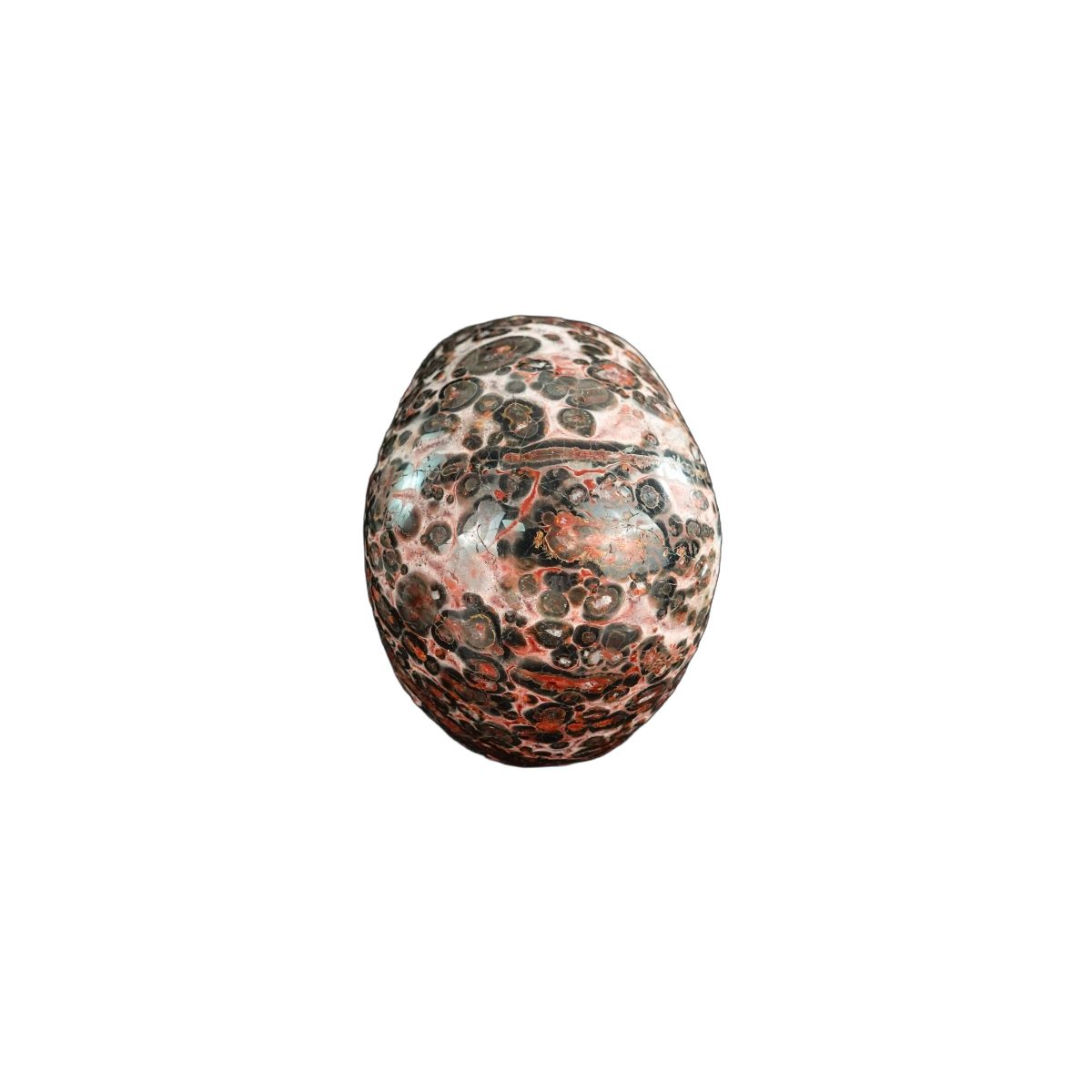 2.2" Red Leopard skin stone Crystal Skull Carving - Unique Piece #LS08
