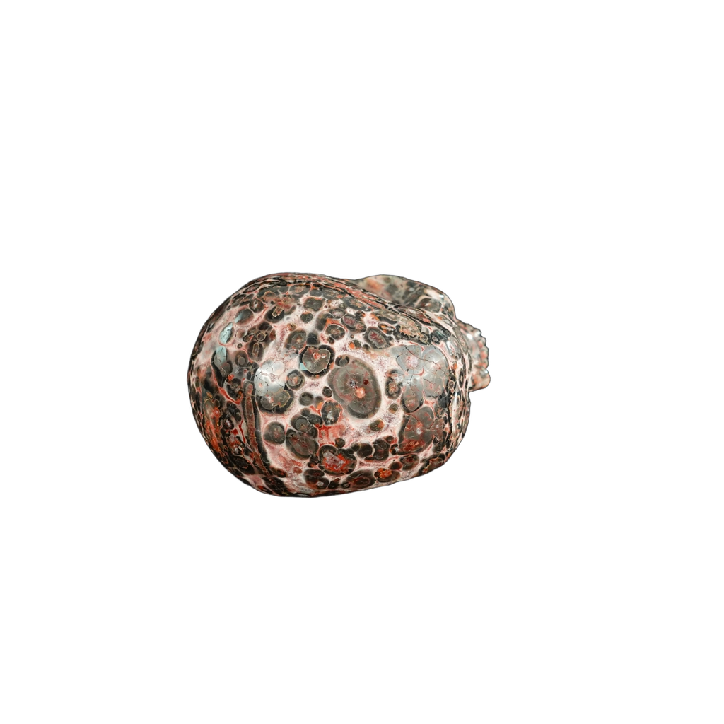 2.2" Red Leopard skin stone Crystal Skull Carving - Unique Piece #LS08