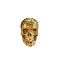 2.2" Red Leopard skin stone Crystal Skull Carving - Unique Piece #LS09