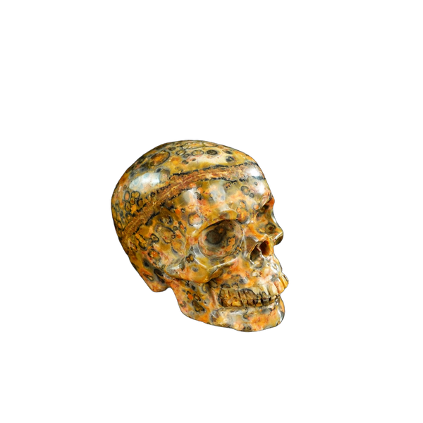2.2" Red Leopard skin stone Crystal Skull Carving - Unique Piece #LS09 - alternate view