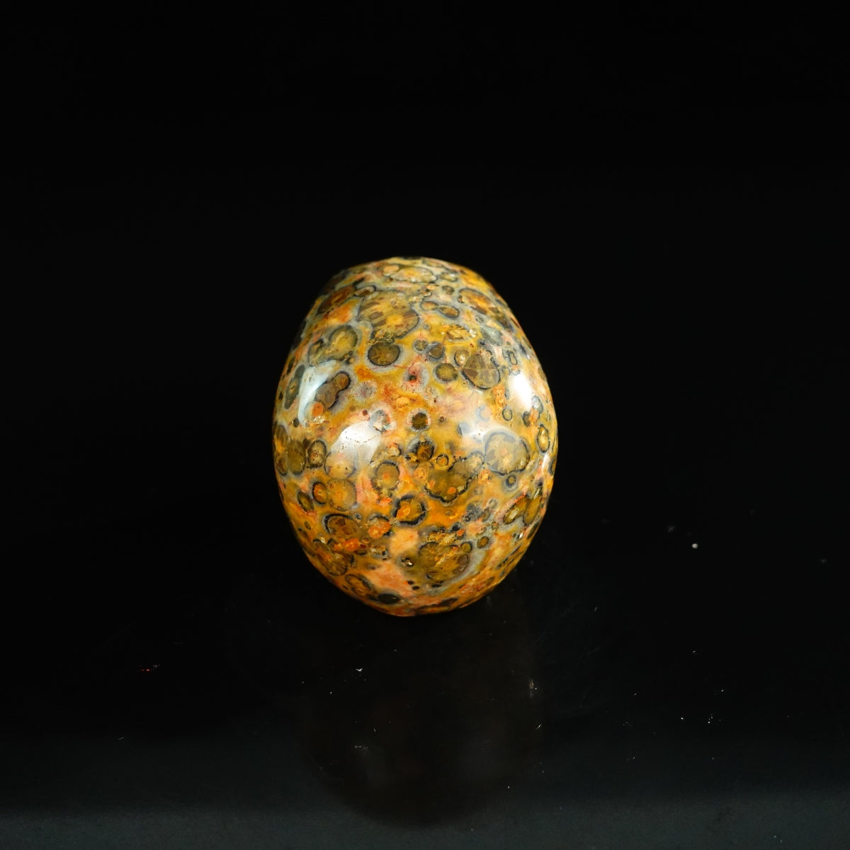 2.2" Red Leopard skin stone Crystal Skull Carving - Unique Piece #LS09