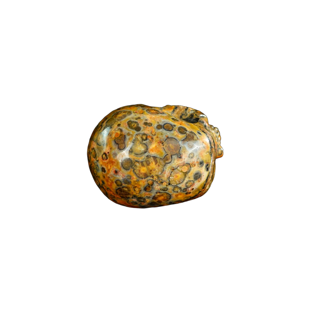 2.2" Red Leopard skin stone Crystal Skull Carving - Unique Piece #LS09
