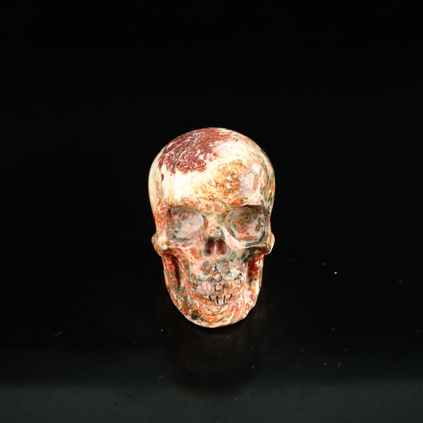 2.2" Red Leopard skin stone Crystal Skull Carving - Unique Piece #LS11