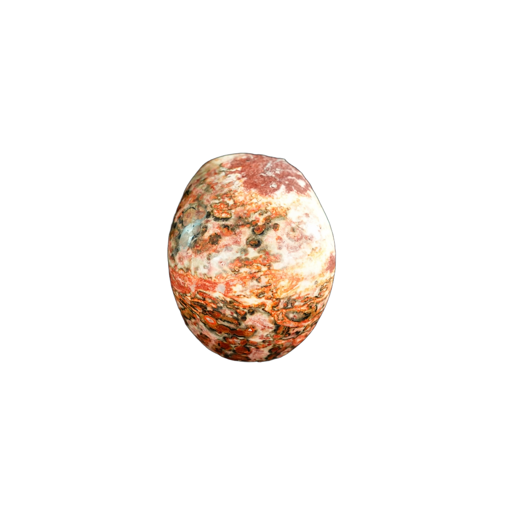 2.2" Red Leopard skin stone Crystal Skull Carving - Unique Piece #LS11