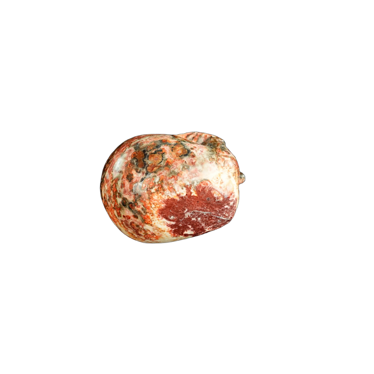2.2" Red Leopard skin stone Crystal Skull Carving - Unique Piece #LS11