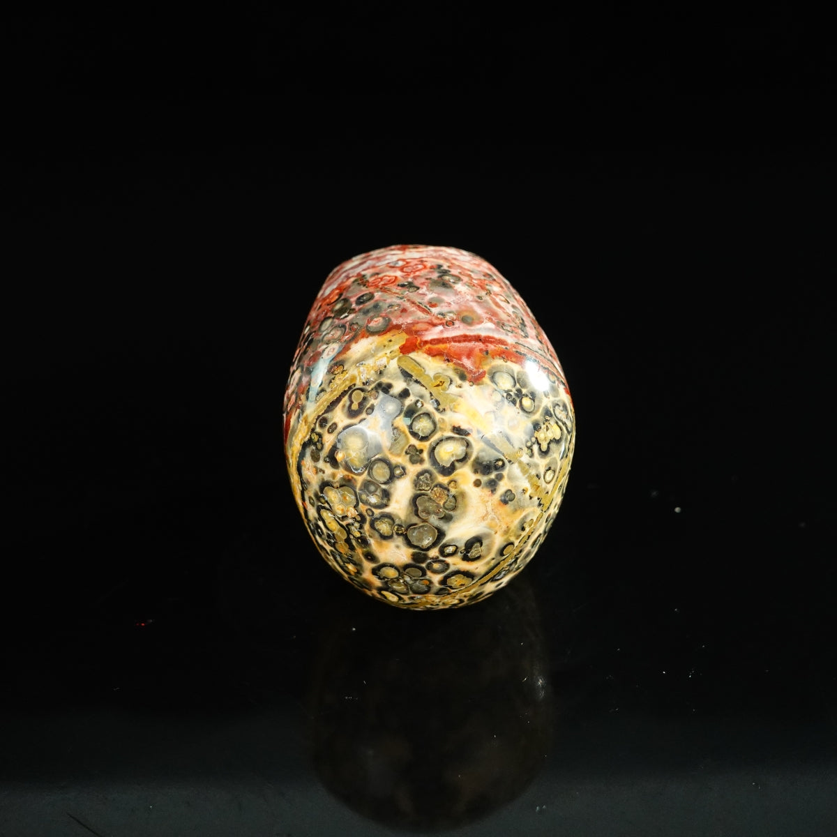 2.2" Red Leopard skin stone Crystal Skull Carving - Unique Piece #LS12