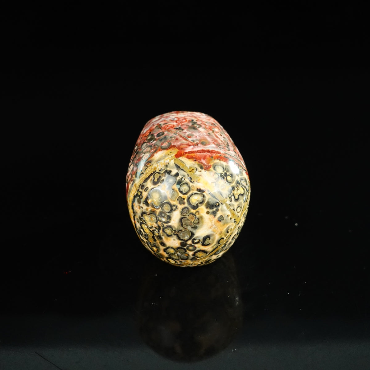 2.2" Red Leopard skin stone Crystal Skull Carving - Unique Piece #LS12