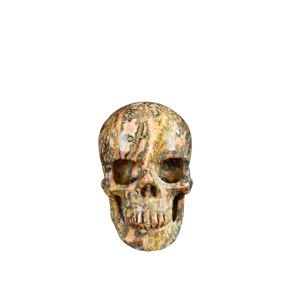2.2" Red Leopard skin stone Crystal Skull Carving - Unique Piece #LS13