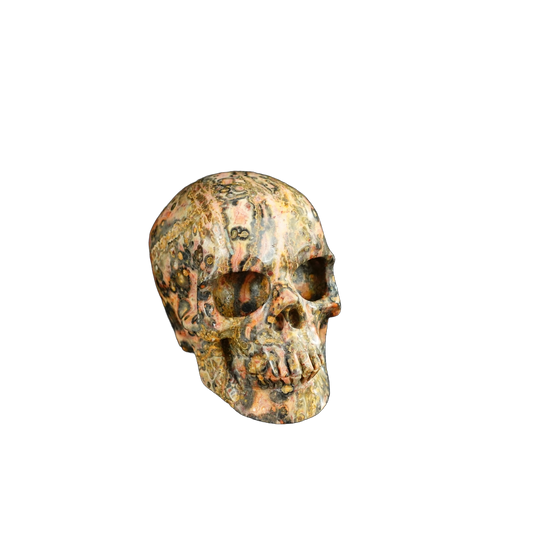 2.2" Red Leopard skin stone Crystal Skull Carving - Unique Piece #LS13