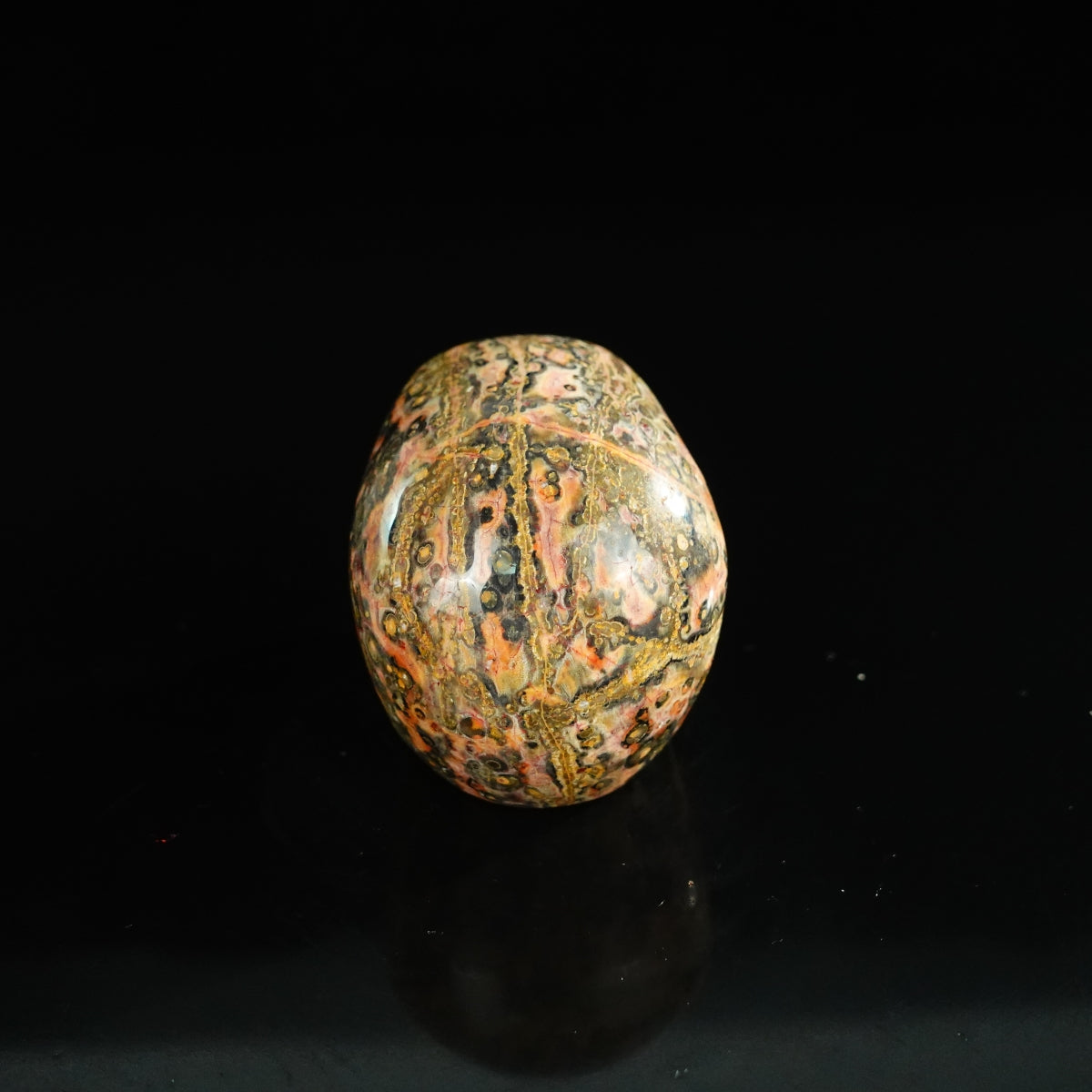 2.2" Red Leopard skin stone Crystal Skull Carving - Unique Piece #LS13
