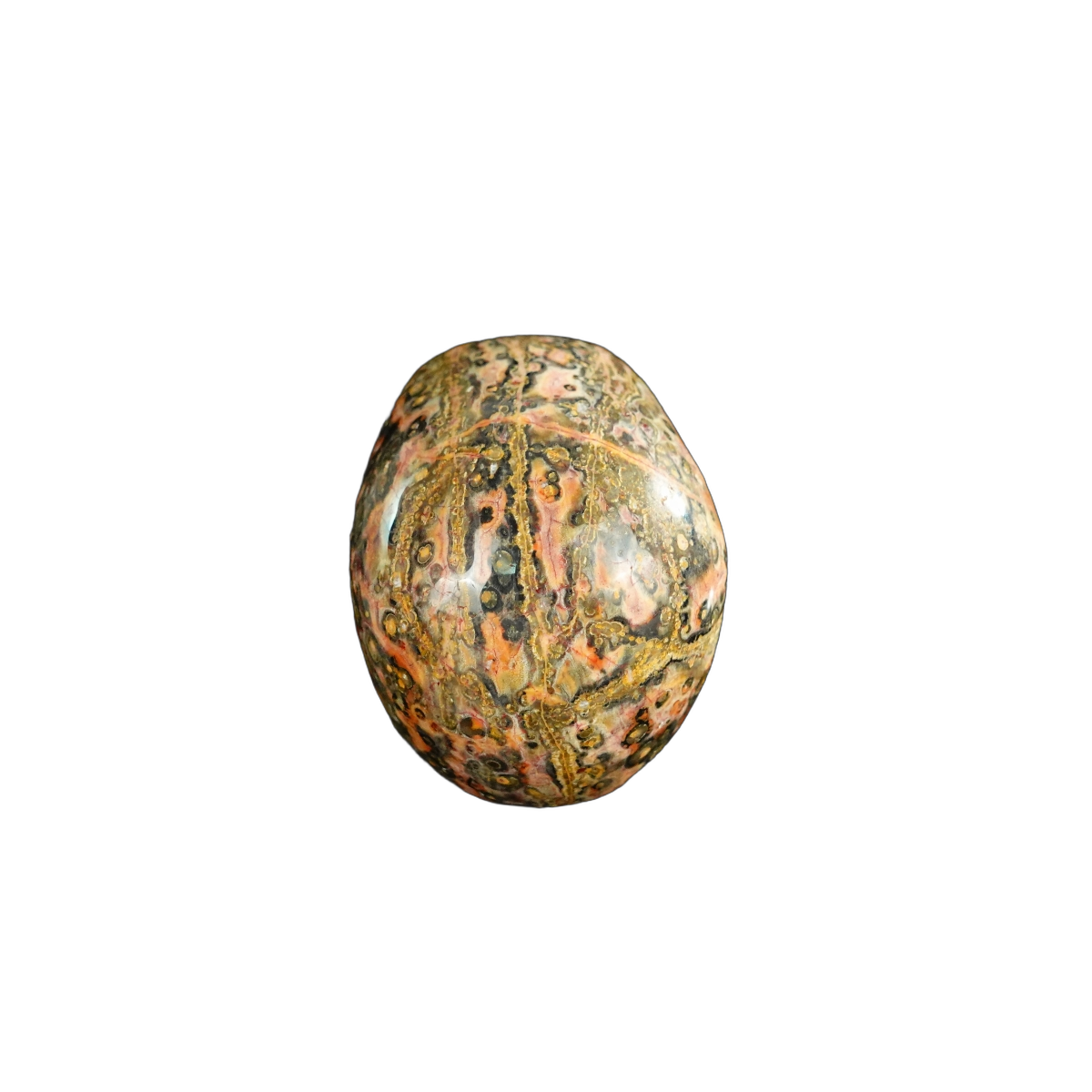 2.2" Red Leopard skin stone Crystal Skull Carving - Unique Piece #LS13