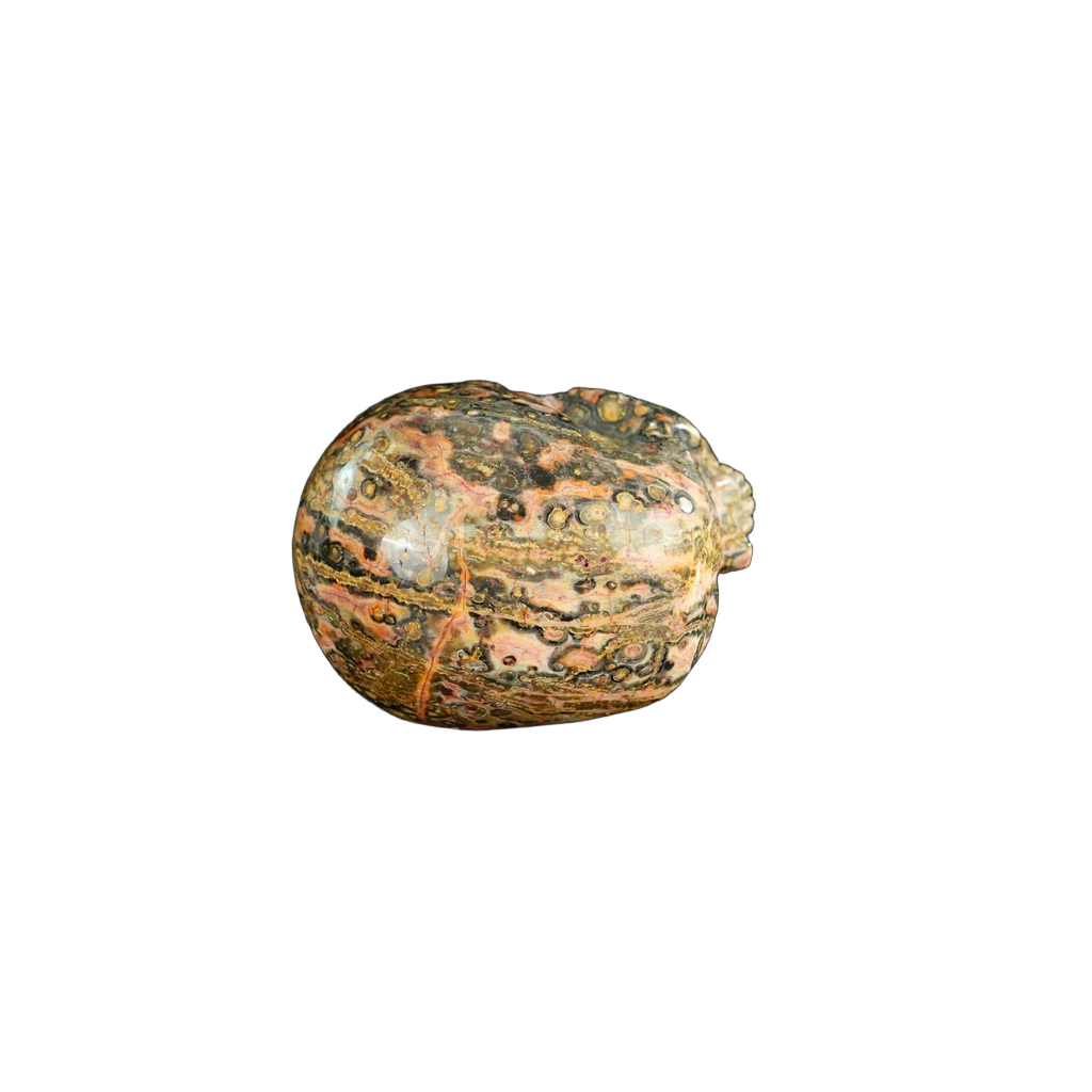 2.2" Red Leopard skin stone Crystal Skull Carving - Unique Piece #LS13