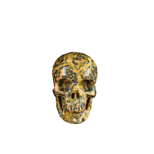 2.2" Red Leopard skin stone Crystal Skull Carving - Unique Piece #LS16