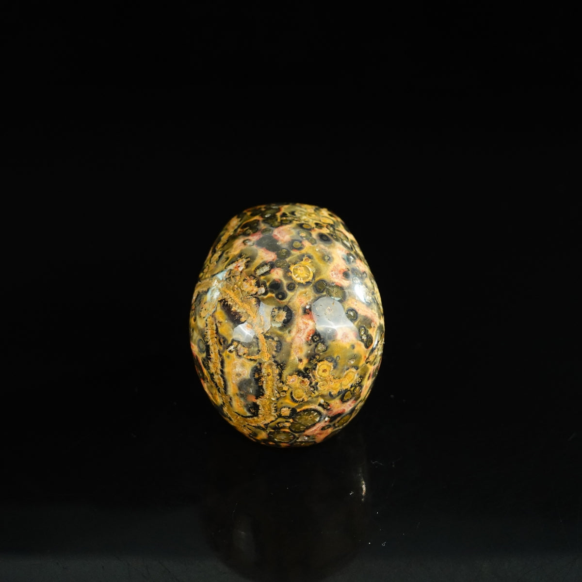 2.2" Red Leopard skin stone Crystal Skull Carving - Unique Piece #LS16