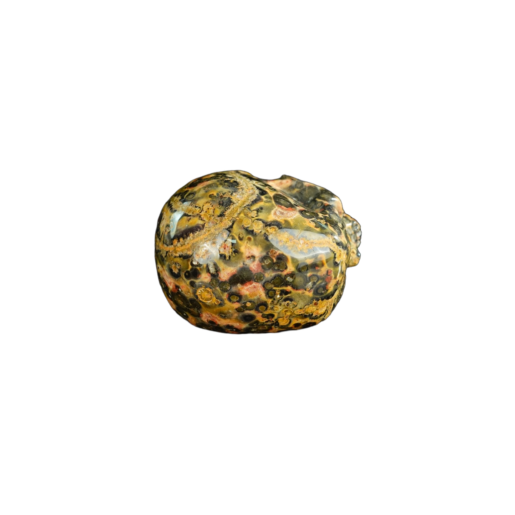 2.2" Red Leopard skin stone Crystal Skull Carving - Unique Piece #LS16