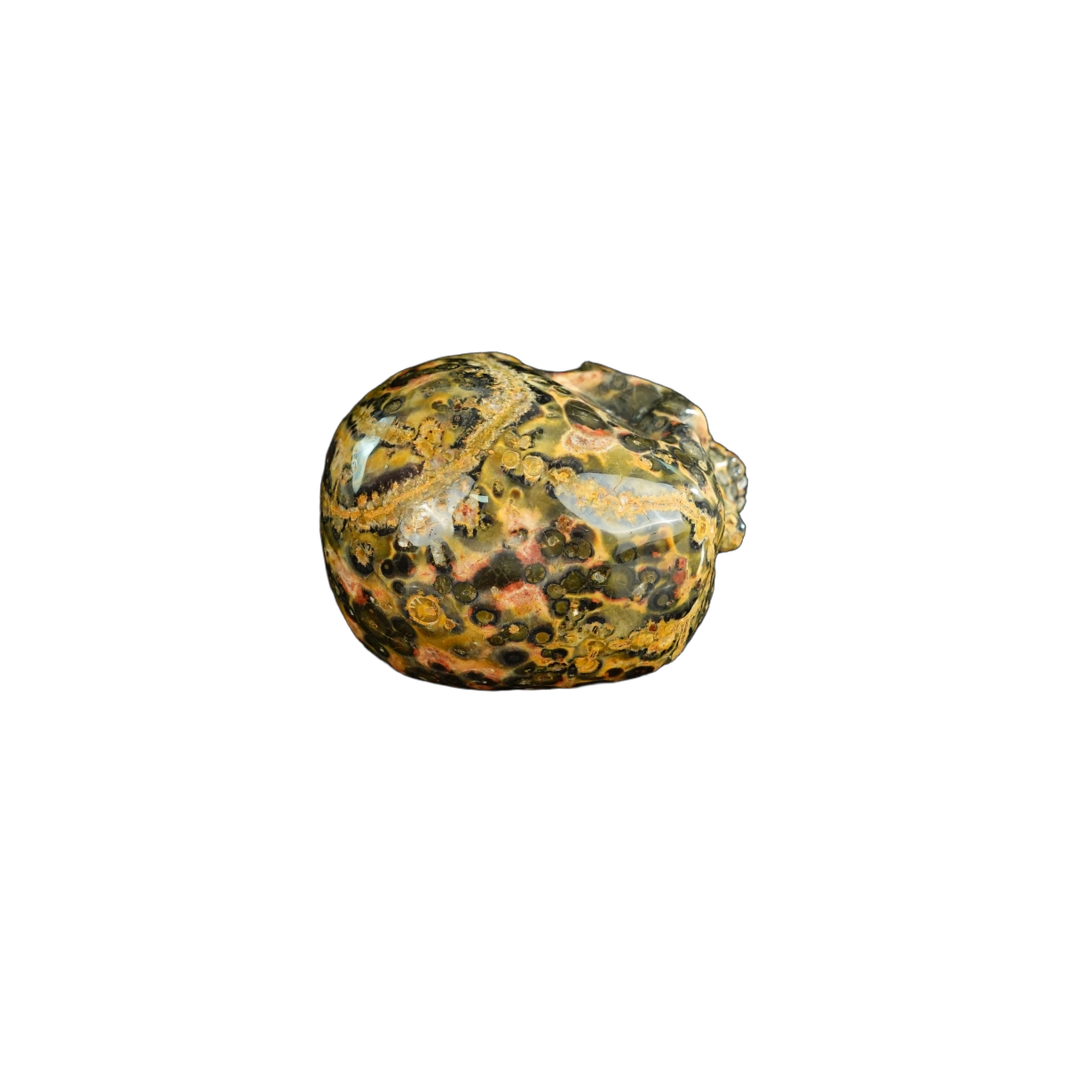 2.2" Red Leopard skin stone Crystal Skull Carving - Unique Piece #LS16