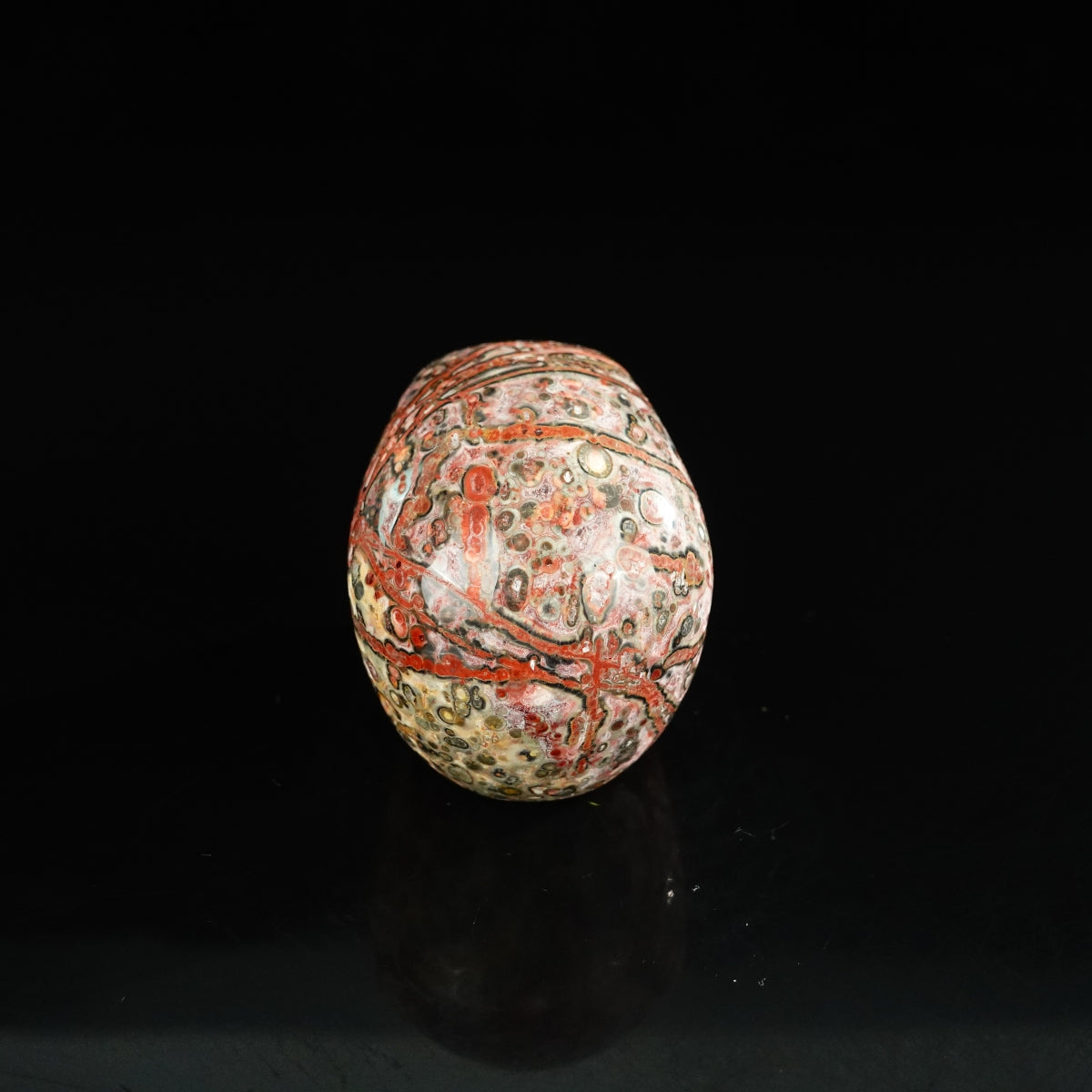 2.2" Red Leopard skin stone Crystal Skull Carving - Unique Piece #LS17