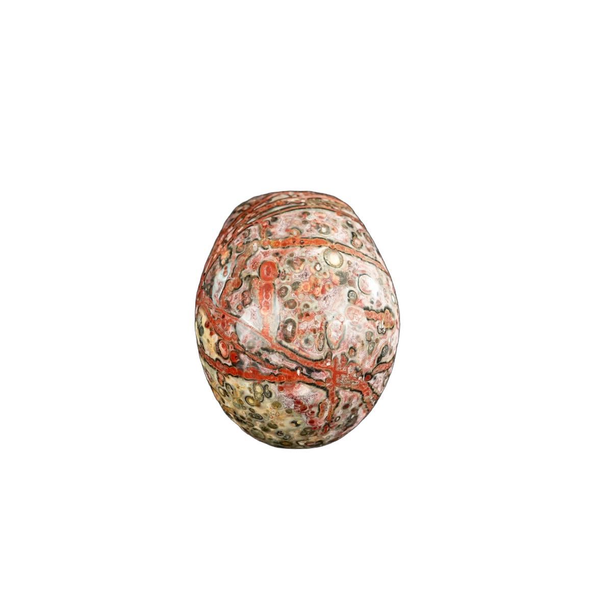 2.2" Red Leopard skin stone Crystal Skull Carving - Unique Piece #LS17