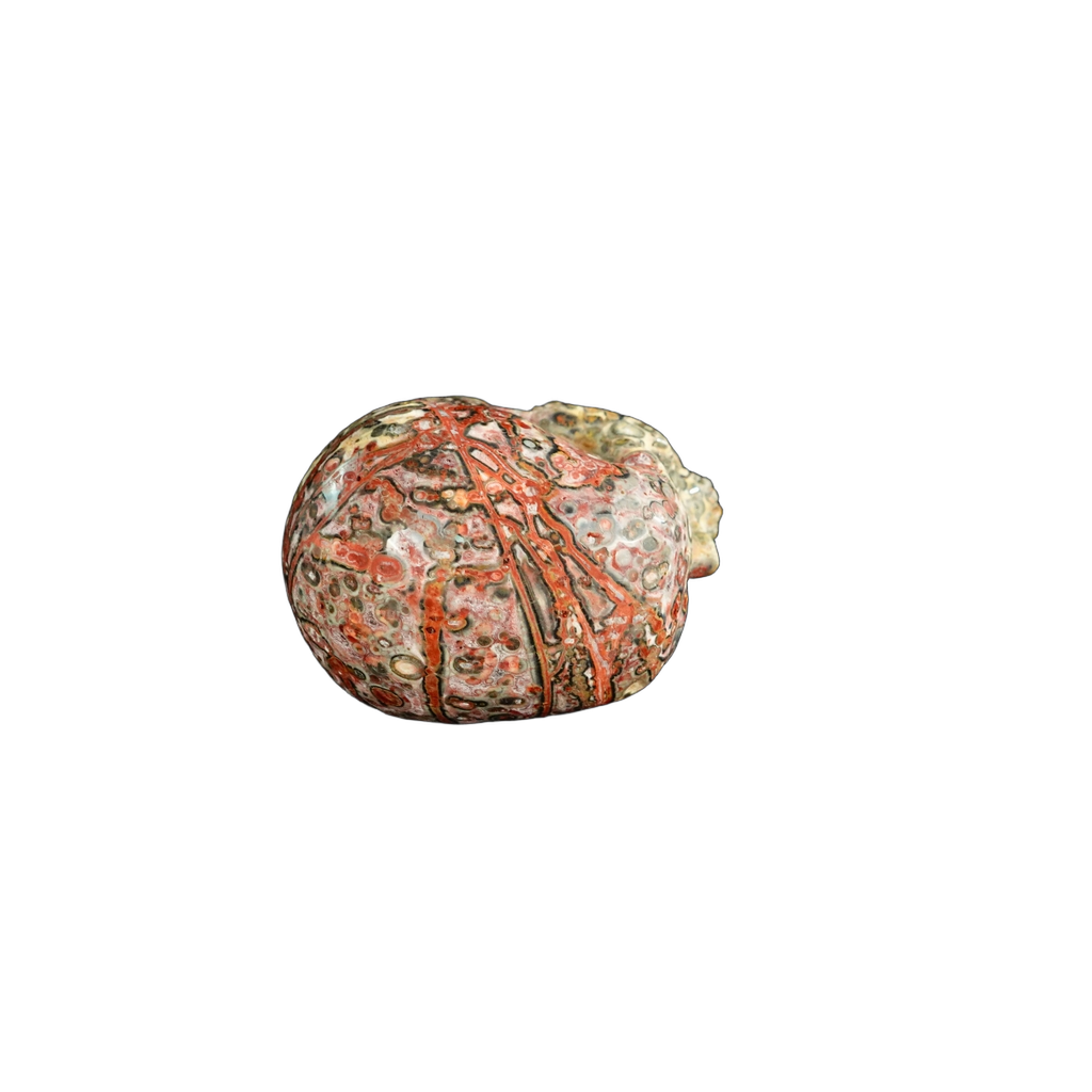 2.2" Red Leopard skin stone Crystal Skull Carving - Unique Piece #LS17