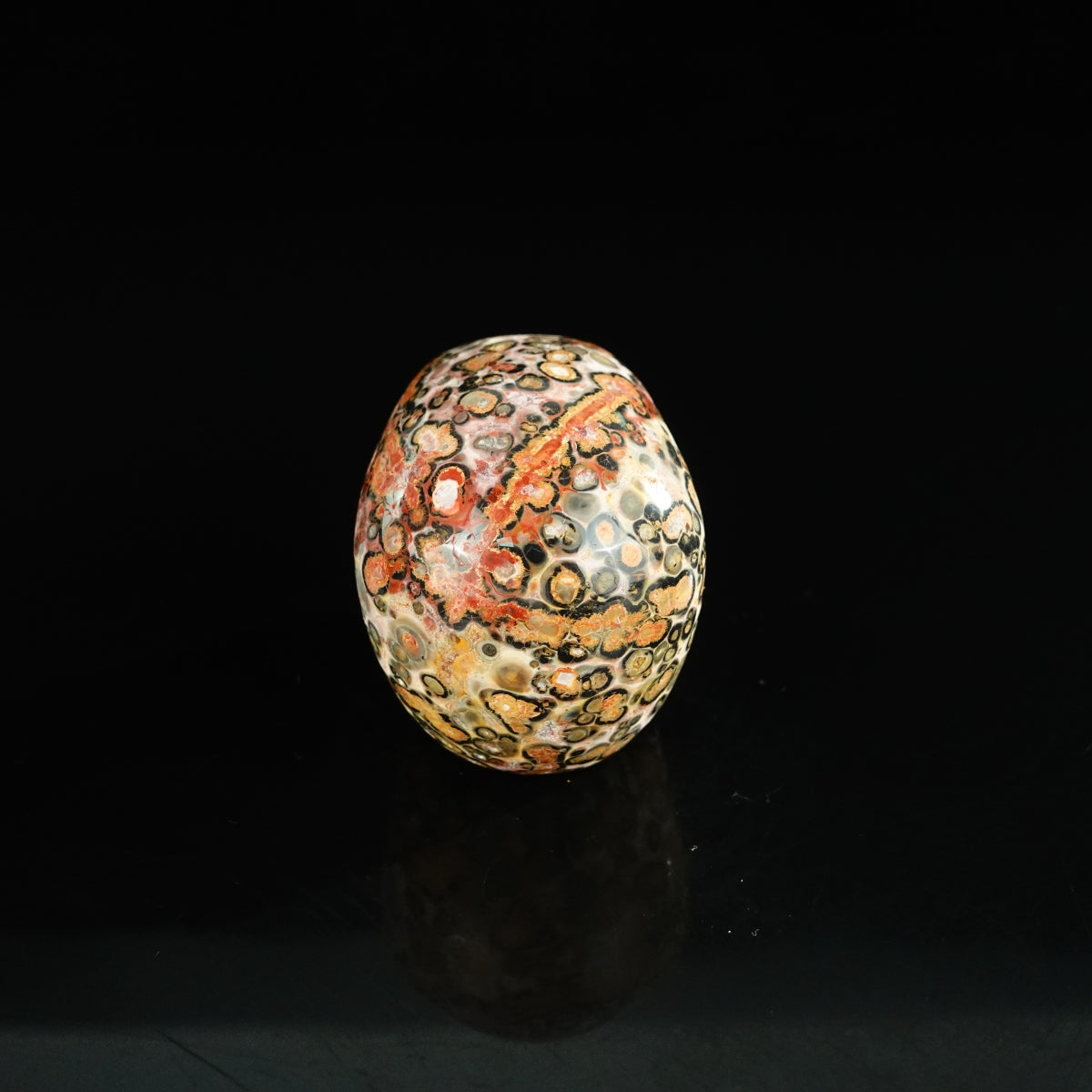2.2" Red Leopard skin stone Crystal Skull Carving - Unique Piece #LS18