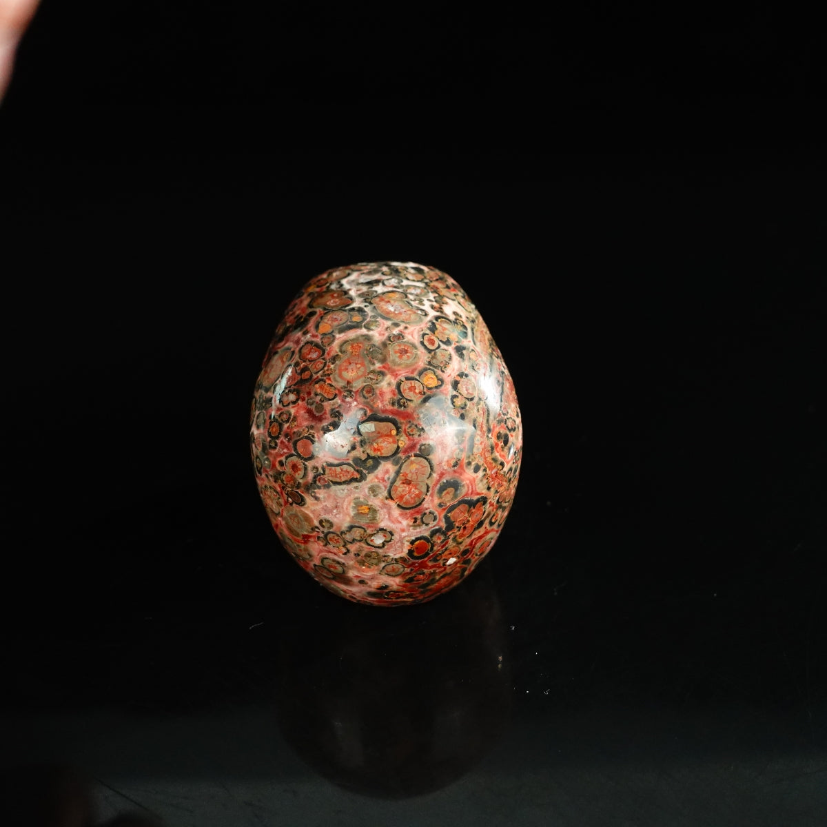 2.2" Red Leopard skin stone Crystal Skull Carving - Unique Piece #LS20