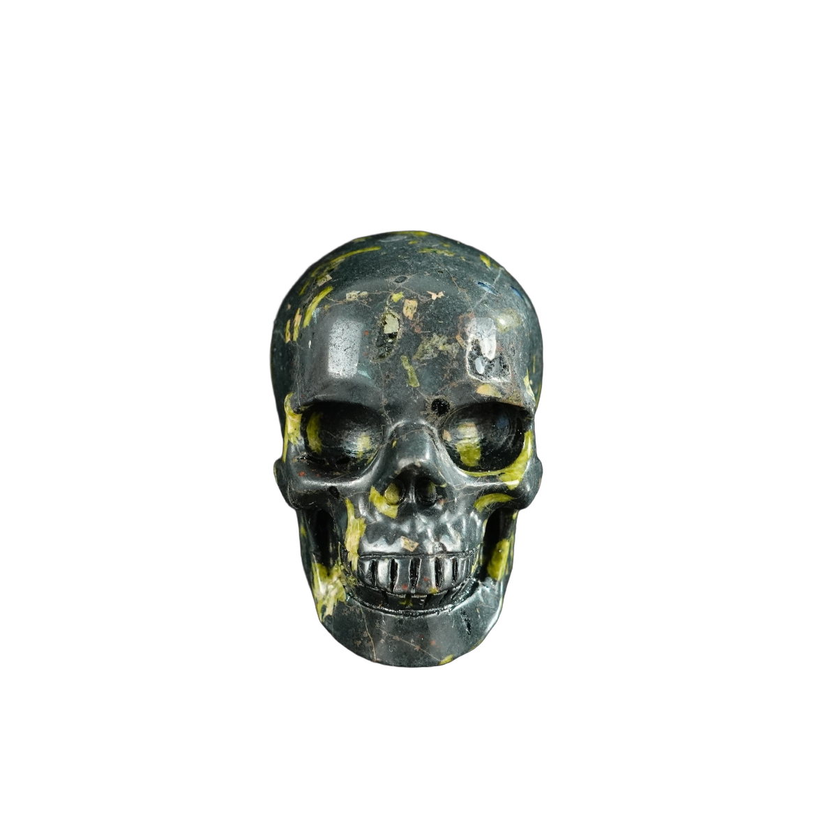 2.2" Plum Blossom Jade Crystal Skull Carving - Hand Carved Decor