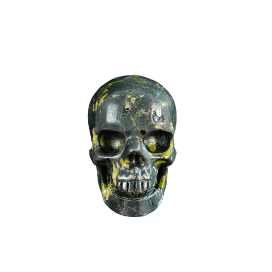 2.2" Plum Blossom Jade Crystal Skull Carving - Hand Carved Decor