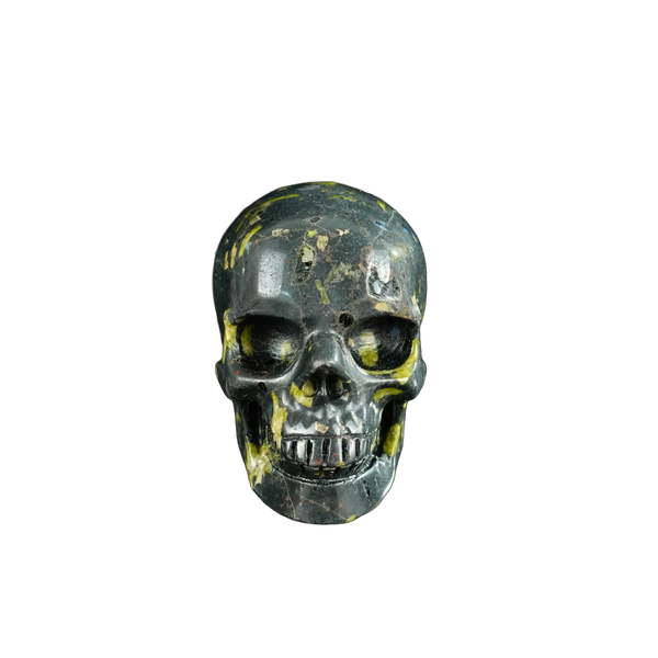2.2" Plum Blossom Jade Crystal Skull Carving - Hand Carved Decor