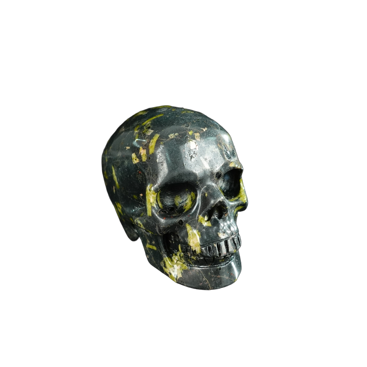 2.2" Plum Blossom Jade Crystal Skull Carving - Hand Carved Decor