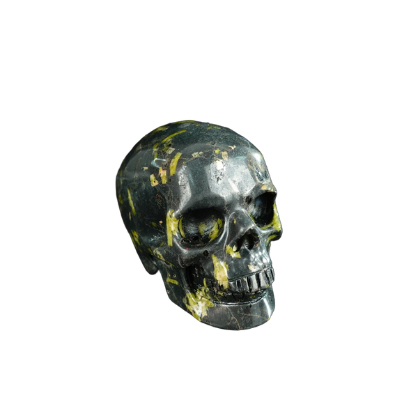 2.2" Plum Blossom Jade Crystal Skull Carving - Hand Carved Decor - alternate view