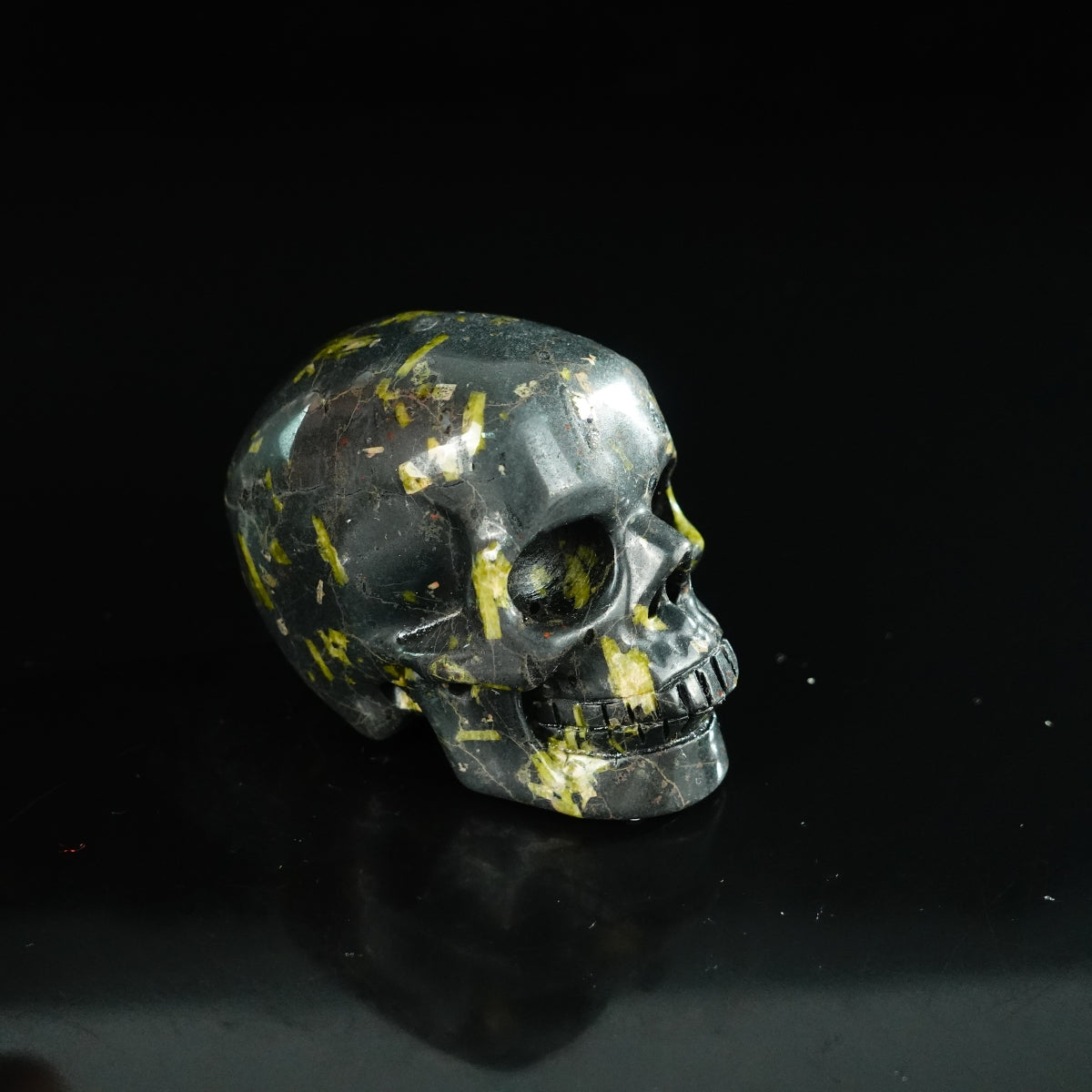 2.2" Plum Blossom Jade Crystal Skull Carving - Unique Piece #PB01