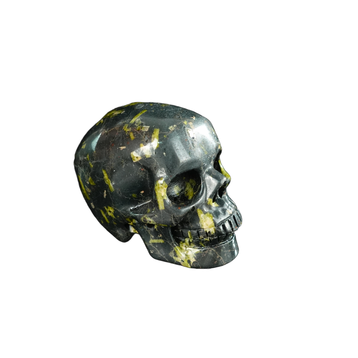 2.2" Plum Blossom Jade Crystal Skull Carving - Hand Carved Decor